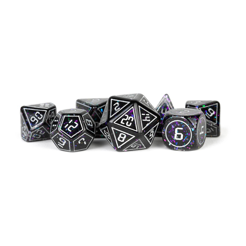 Metallic Dice Games Polyhedral 7Die Set Framed Void Discount