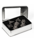 Gameopolis Dice - UDI Gameopolis Dice: Polyhedral 7 Set - Metal Dice - Hollow Class Themed Dice - Silver