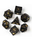 Gameopolis Dice - UDI Gameopolis: Dice - Polyhedral 7-Die Set - Metal Dice - City Wall Dragon