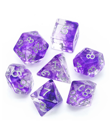 Gameopolis Dice - UDI 7-Die Set - Swirl Shimmer Dice - Purple