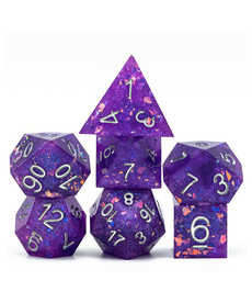 Gameopolis Dice - UDI Sharp Handmade - Purple Galaxy Dice