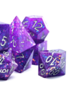 Gameopolis Dice - UDI Gameopolis Dice: Polyhedral 7-Die Set - Sharp Handmade - Purple Galaxy Dice