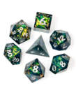 Udixi Dice - UDI Udixi Dice: Polyhedral 7-Die Set - Sharp Handmade - Candy Glitter Paper - Blue & Black