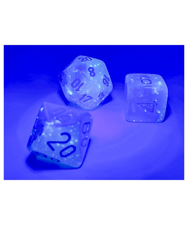 Chessex - CHX Chessex: Polyhedral 7-Die Set - Gemini Luminary - Pearl Turquoise & White w/ Blue