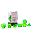 Chessex - CHX Chessex: Polyhedral 7-Die Set - Gemini Luminary - Translucent Green & Teal w/ Yellow