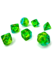 Chessex - CHX Chessex: Polyhedral 7-Die Set - Gemini Luminary - Translucent Green & Teal w/ Yellow