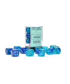 Chessex - CHX 16mm D6 Cube Gemini Luminary Blue & Blue w/ Light Blue