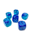 Chessex - CHX Chessex: 16mm D6 Cube (12) - Gemini Luminary - Blue & Blue w/ Light Blue