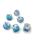 Chessex - CHX Chessex: 16mm D6 Cube (12) - Gemini Luminary - Pearl Turquoise & White w/ Blue