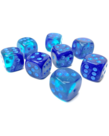 Chessex - CHX Chessex: 12mm D6 Cube (36) - Gemini Luminary - Blue & Blue w/ Light Blue