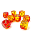 Chessex - CHX Chessex: 12mm D6 Cube (36) - Gemini Translucent - Red & Yellow w/ Gold