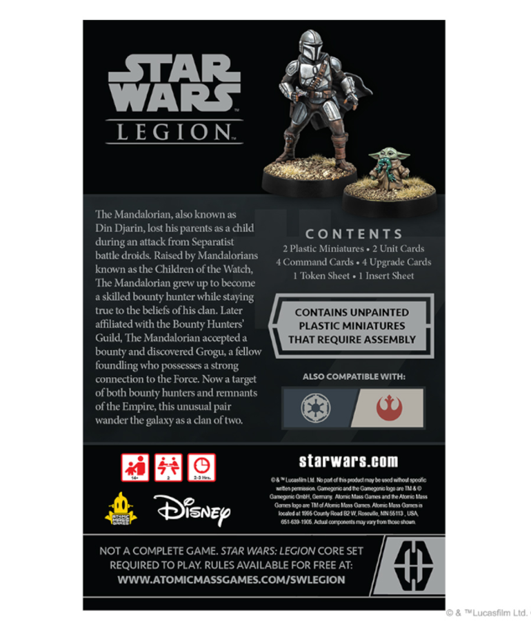Atomic Mass Games - AMG Star Wars: Legion - Din Djarin & Grogu - Operative Expansion