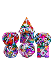 Gameopolis Dice - UDI Gameopolis Dice: Polyhedral 7-Die Set - Sharp Handmade - Colored Stone