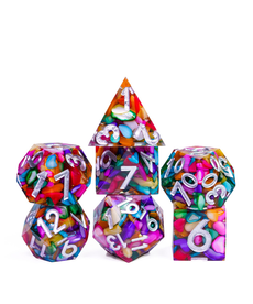 Gameopolis Dice - UDI Polyhedral 7-Die Set - Colored Stone