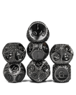 Gameopolis Dice - UDI Gameopolis Dice: Polyhedral 7-Die Set - Stone Ancient Metal Dice - Silver