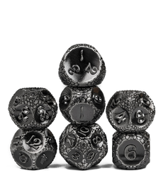 Gameopolis Dice - UDI Stone Ancient Metal Dice - Silver