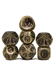 Gameopolis Dice - UDI Gameopolis Dice: Polyhedral 7-Die Set - Stone Ancient Metal Dice - Bronze