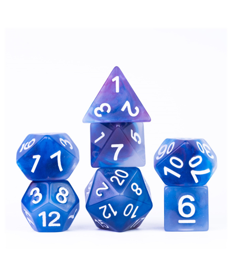 Gameopolis Dice - UDI Gameopolis Dice: 7-Die Polyhedral Set - Purple Blue Imitation Jade Dice