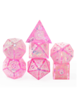 Gameopolis Dice - UDI Gameopolis Dice: Polyhedral 7 Set - Sharp Handmade Magic Circle - Pink