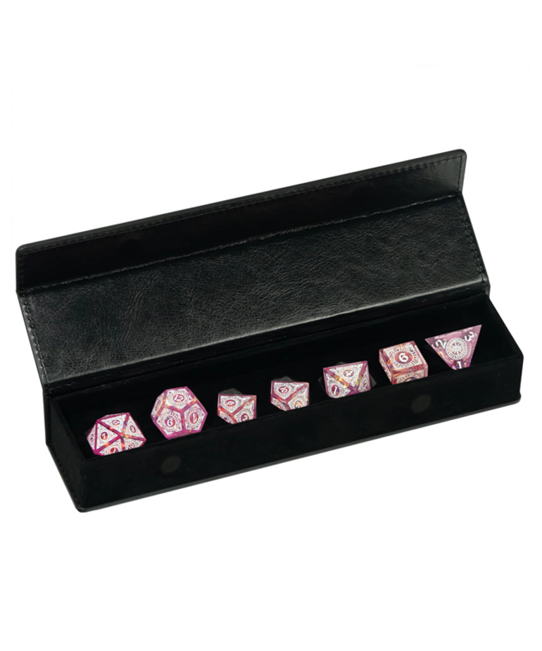Gameopolis Dice - UDI Gameopolis Dice: Polyhedral 7 Set - Sharp Handmade Magic Circle - Pink
