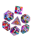 Gameopolis Dice - UDI Gameopolis Dice: Polyhedral 7-Die Set - Sharp Handmade - Colored Stone