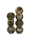Gameopolis Dice - UDI Gameopolis Dice: Polyhedral 7-Die Set - Stone Ancient Metal Dice - Bronze