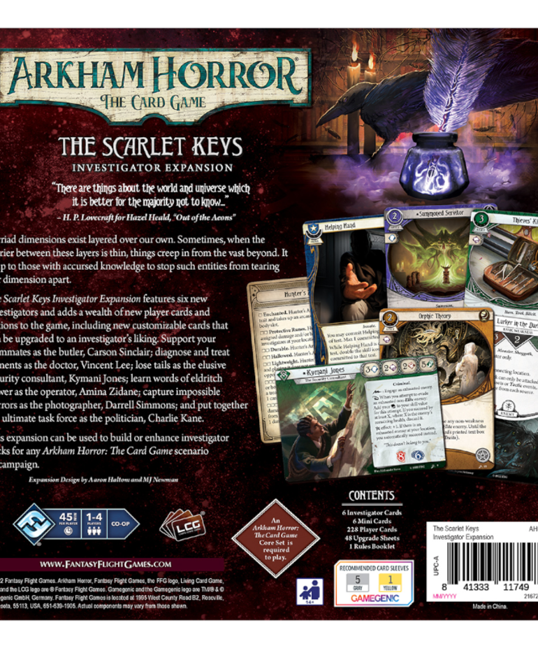 Fantasy Flight Games - FFG Arkham Horror: The Card Game - The Scarlet Keys Investigator Expansion