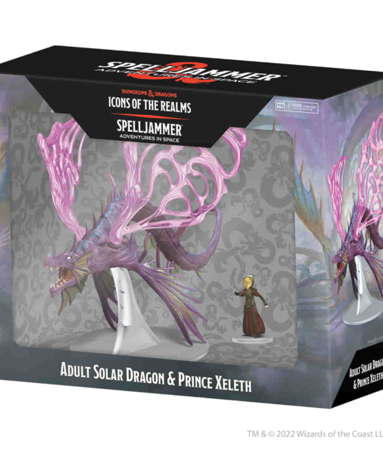 WizKids - WZK CLEARANCE - D&D: Icons of the Realms - Set 24 - Spelljammer Adventures in Space - Adult Solar Dragon & Prince Xeleth Premium Miniatures