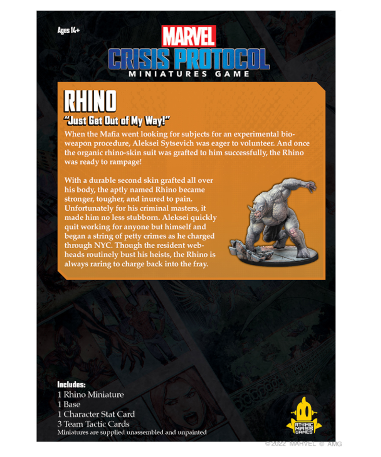 Atomic Mass Games - AMG Marvel: Crisis Protocol - Rhino - Character Pack