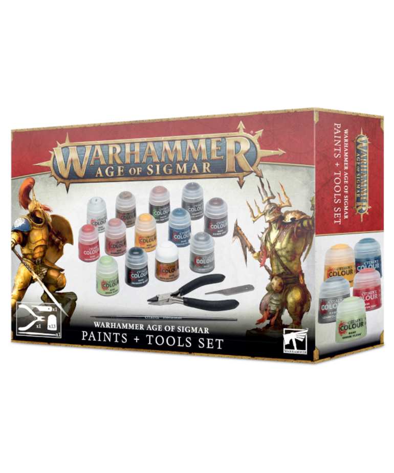 Games Workshop - GAW Warhammer: Age of Sigmar - Paints  Tools Set