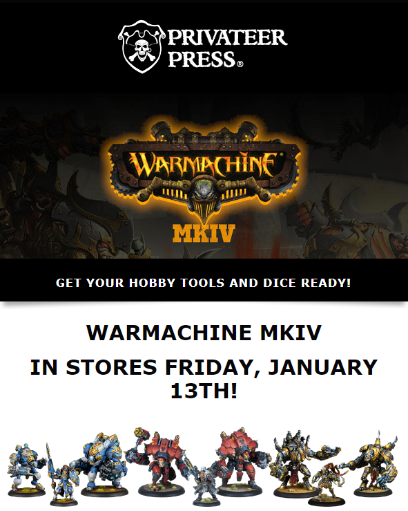 Warmachine MKIV launches on January 13th!!