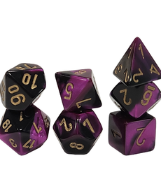 Chessex - CHX Mini Polyhedral 7-Die Set - Black-Purple w/ Gold