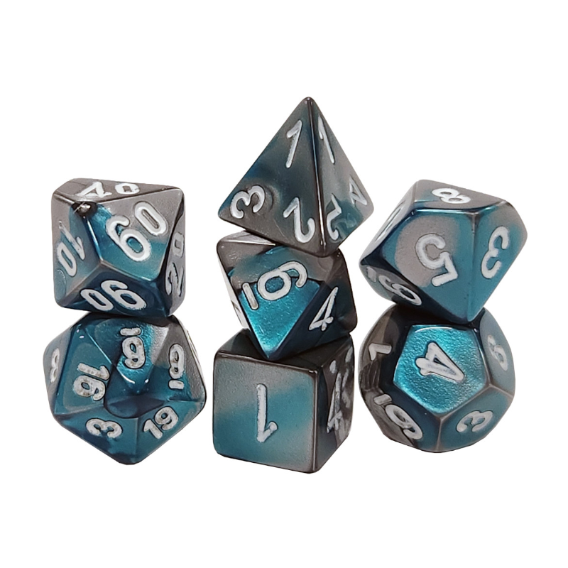 Chessex Gemini Polyhedral -Yellow with Silver 7-Die Set w 7, One Size, Green main image 0