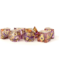 Metallic Dice Games - LIC Polyhedral 7-Die Set - Liquid Core - Aether Abstract