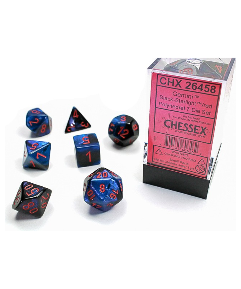 Chessex - CHX Chessex Gemini Black - Starlight w/ Red 7-Die Set