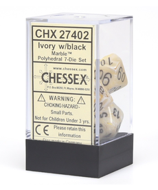 Chessex - CHX 7-Die Polyhedral Set Ivory-Black