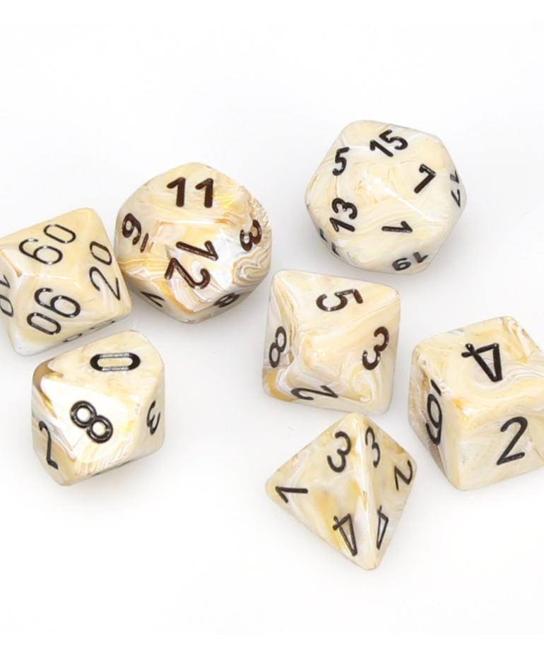 Chessex - CHX 7-Die Polyhedral Set Ivory-Black