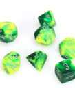 Chessex - CHX Chessex Green-Yellow/Silver Gemini 7-Die Set