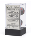 Chessex - CHX Chessex 7-Set Black w/ Red Velvet