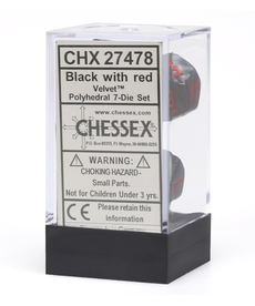 Chessex - CHX Chessex 7-Set Black w/ Red Velvet