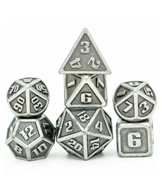 Gameopolis Dice - UDI Mini Polyhedral 7-Die Set - Metal - Silver