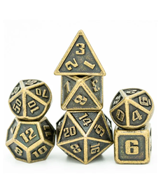 Gameopolis Dice - UDI Mini Polyhedral 7-Die Set - Metal - Bronze