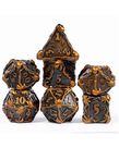 Gameopolis Dice - UDI Gameopolis Dice - Polyhedral 7-Die Set - Plated Ancient Metal Dice - Golden Octopus
