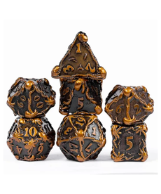 Gameopolis Dice - UDI Polyhedral 7-Die Set - Metal - Golden Octopus