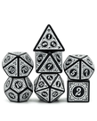Gameopolis Dice - UDI Gameopolis: Dice - Polyhedral 7 Set - Acrylic Pattern - Window Lattice - White/Black