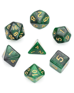 Gameopolis Dice - UDI Gameopolis: Dice - Polyhedral 7-Die Set - Galaxy - Black-Green/Gold