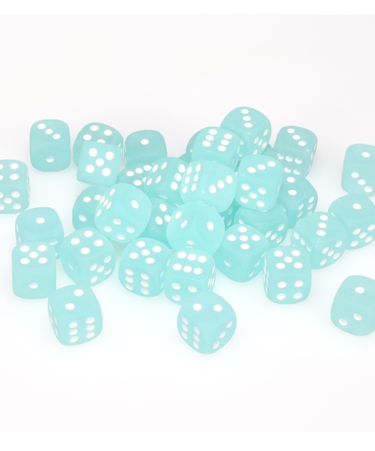 Chessex - CHX Chessex - 36-die 12mm d6 Set Teal w/ white Frosted
