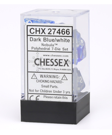 Chessex - CHX 7-Die Polyhedral Set Dark Blue w/white