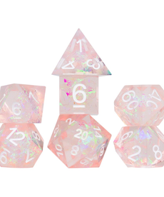 Sirius Dice - SDZ Polyhedral 7-Die Set - Sharp-edged - Pink Fairy