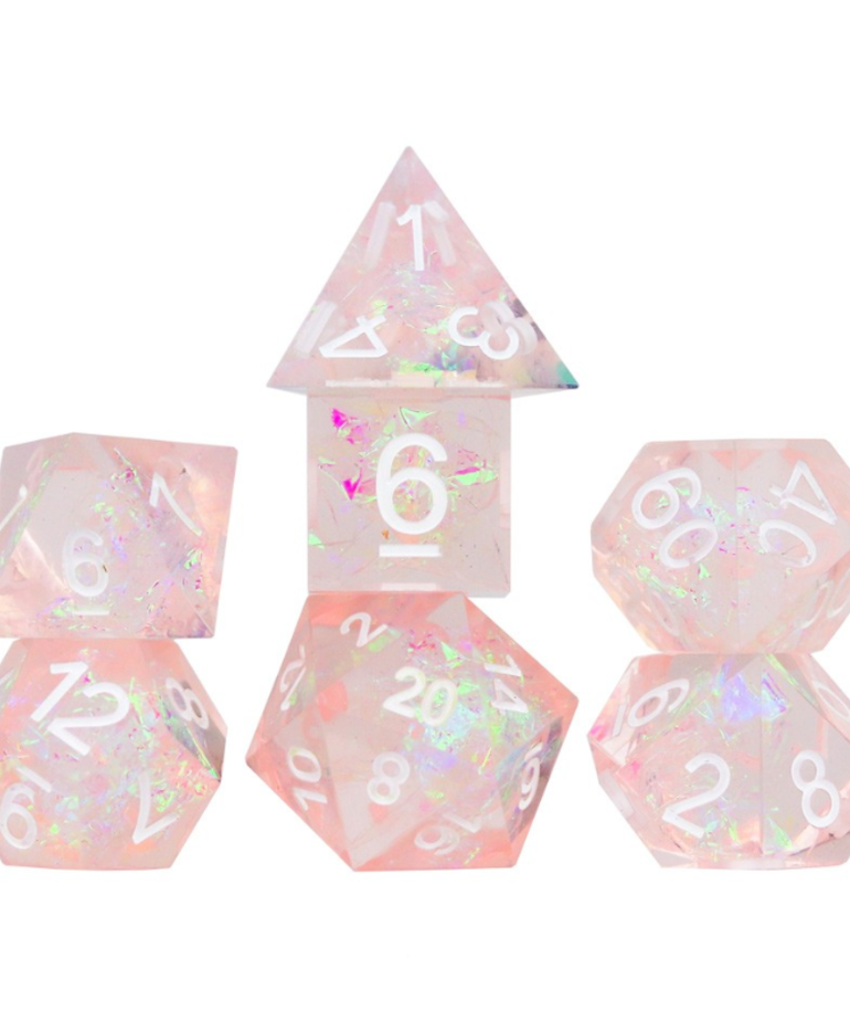 Sirius Dice - SDZ Sirius Dice: Polyhedral 7-Die Set - Sharp-edged - Pink Fairy
